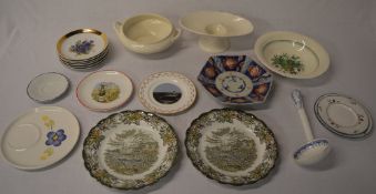 Quantity of ceramic plates including an Imari style dish