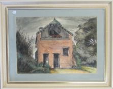 David N Robinson collection - pen and ink drawing of Donna Nook lifeboat house by J Mostyn Lewis 47