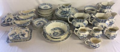 Approximately 86 pieces of Wood & sons Yuan pattern table ware (26 cups not shown) 2 boxes