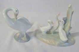 Lladro and Nao figurines of geese