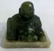 Small carved jade Buddha H 5.