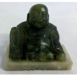 Small carved jade Buddha H 5.