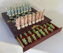 Chinese style chess board with 2 chess sets