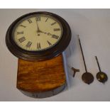 LMS drop dial railway clock with two pendulums, winding key and replacement glass,