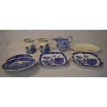 Various blue & white ceramics and a dish