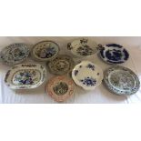 9 19th century plates,