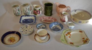Various ceramics including celery pot,