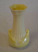 Yellow Belleek vase H 16.