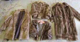 4 fur coats/jackets inc Mink