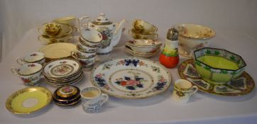 Part tea service, various ceramics,