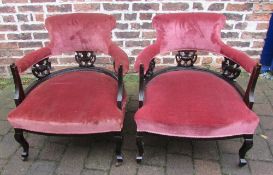 Pair of Victorian tub chairs