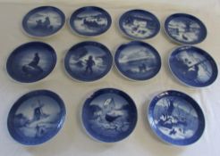 Selection of Royal Copenhagen Christmas plates -1950 and 1962-1971
