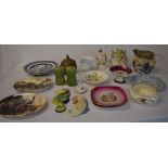 Collectors plates, Staffordshire style figures,