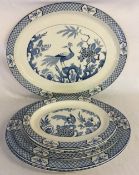 7 Wood & Sons Yuan pattern graduated meat dishes/serving plates