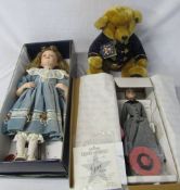 Harrods 2000 teddy bear & 2 boxed dolls inc The Ashton-Drake Galleries Gene collection 'Love,