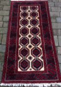 Persian hand woven rug with Bacara design 192cm by 93cm