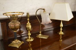 4 brass effect table lamps