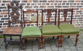 3 Victorian & a 17th century style chairs