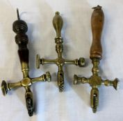 3 19th century crucifix form pastry jiggers