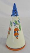 Clarice Cliff style Wilkinson England 'Honeyglaze' hand painted sugar sifter H 14 cm