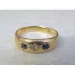 9ct gold gypsy ring size L/M weight 2 g