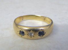 9ct gold gypsy ring size L/M weight 2 g