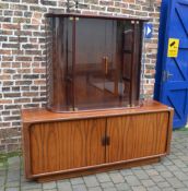 Retro Drylund sideboard in rosewood with tambour doors with cabinet over