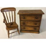 Victorian miniature chest of drawers H.