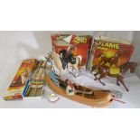 Assorted Marx toys inc Flame horse,