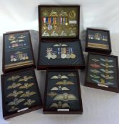 7 cased sets of replica medals,