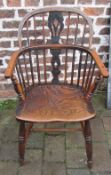 Elm Windsor chair with pierced splat