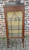 Edwardian display cabinet with box wood stringing H 150cm by W 59cm