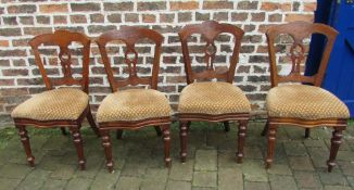 4 late Victorian drop seat dining chairs