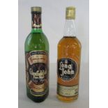 Bottle of Glenfiddich pure malt Scotch whisky 70 cl 40% proof & a bottle of Long John Scotch whisky