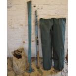 Various fishing gear and two folding chairs