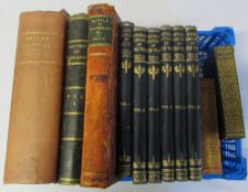 Assorted military books inc Battle of Waterloo by Christopher Kelly 1817 (needs rebinding),