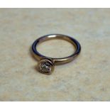 18ct gold solitaire diamond ring size K/L