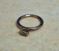 18ct gold solitaire diamond ring size K/L