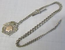 Silver fob and chain (fob Birmingham 1891) weight 1.