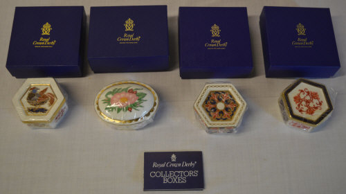 4 Royal Crown Derby collectors' boxes