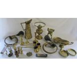 Various brassware inc jug and horns