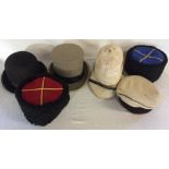 6 hats including vintage bowler & top hats