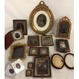 Various late 19th & early 20th century miniature photographic portraits