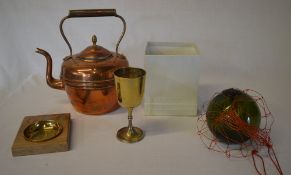 Copper kettle, commemorative ware,