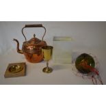 Copper kettle, commemorative ware,