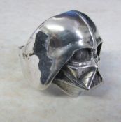 Silver Darth Vader Star Wars ring size V weight 0.