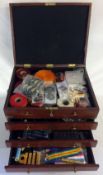 Miniature reproduction campaign chest containing replica medals,