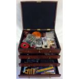 Miniature reproduction campaign chest containing replica medals,