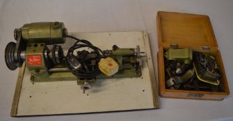 Unimat Modell SL Austrian watchmakers / engineers electric lathe mounted on board with accompanying