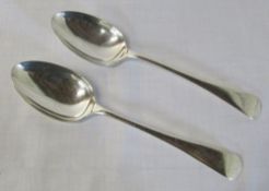 2 silver serving spoons Sheffield 1905 weight 4.